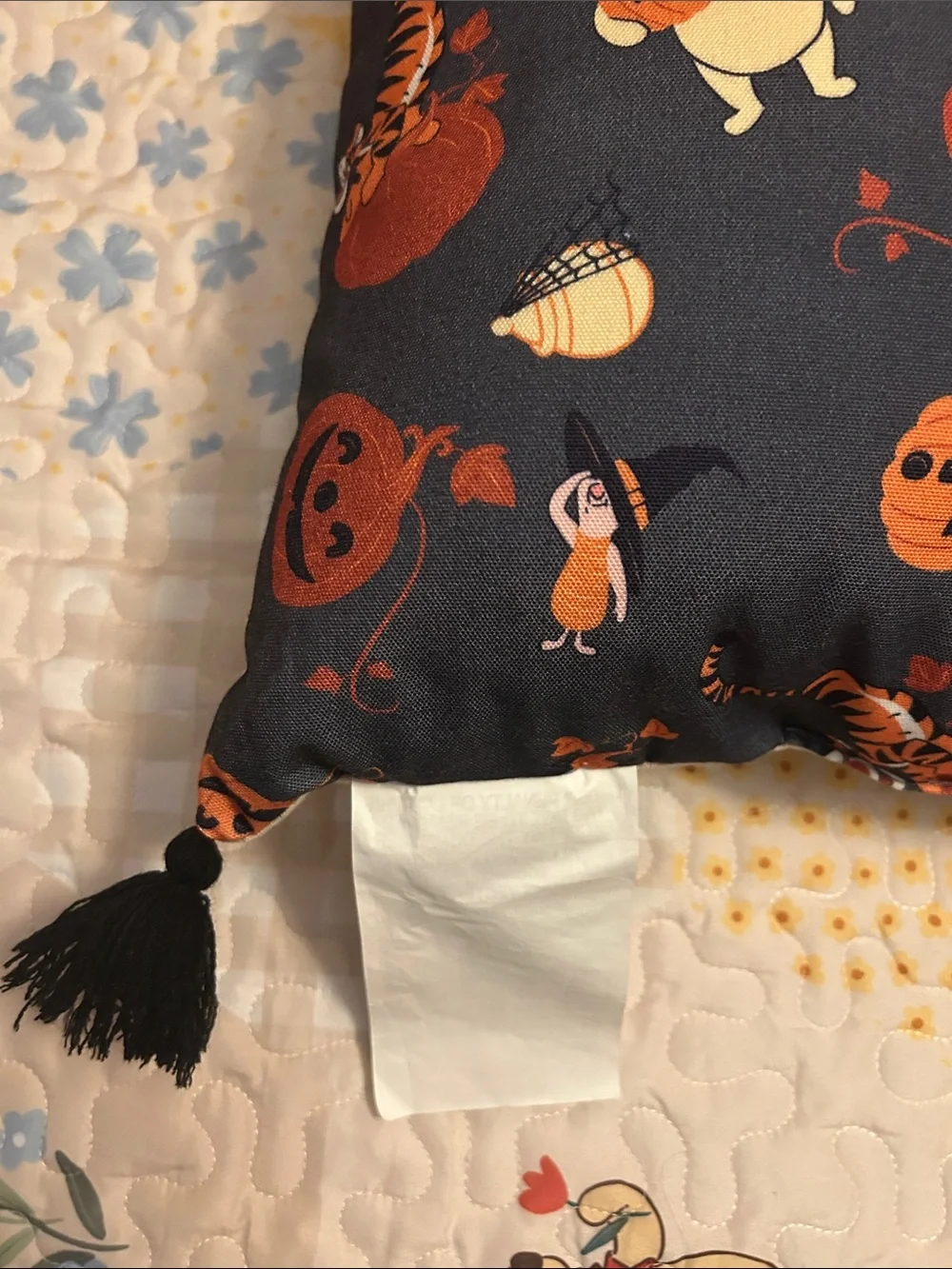 Winnie the Pooh & Friends Halloween Accent Pillow - Beige, Orange, Black